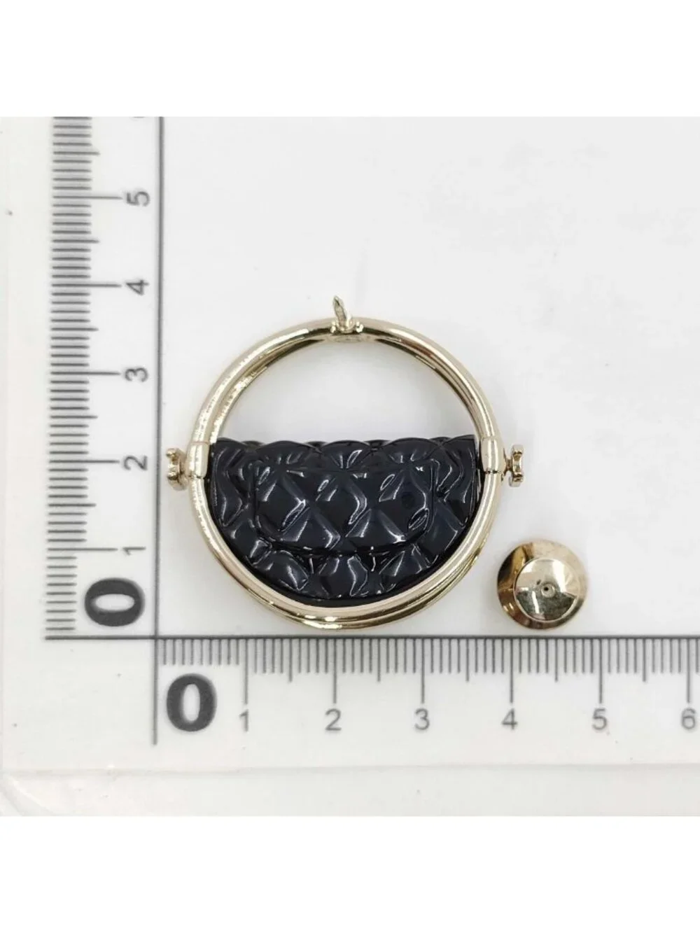 Chanel Brooch CC Logo Gold Quilted Bag